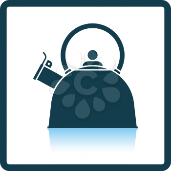 Kitchen kettle icon. Shadow reflection design. Vector illustration.