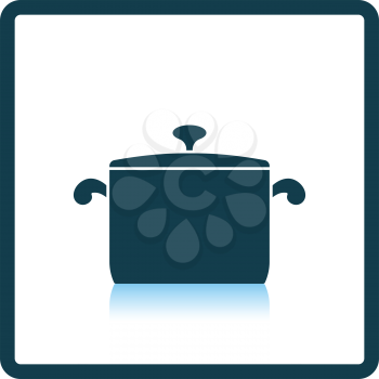 Kitchen pan icon. Shadow reflection design. Vector illustration.