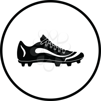 American football boot icon. Thin circle design. Vector illustration.