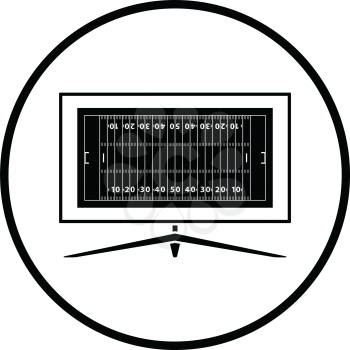 American football tv icon. Thin circle design. Vector illustration.