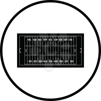 American football field mark icon. Thin circle design. Vector illustration.