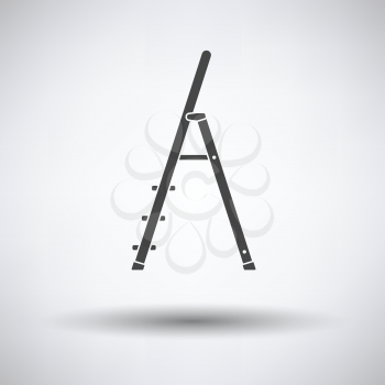 Construction ladder icon on gray background, round shadow. Vector illustration.