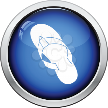 Flip flop icon. Glossy button design. Vector illustration.