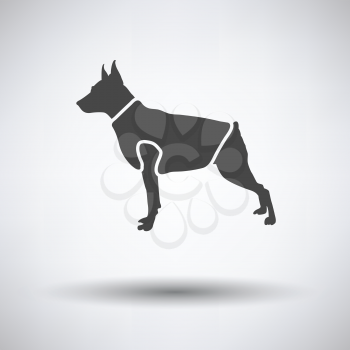 Dog cloth icon on gray background with round shadow. Vector illustration.