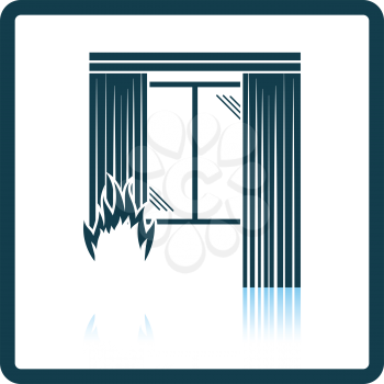 Home fire icon. Shadow reflection design. Vector illustration.