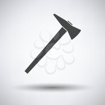 Fire axe icon on gray background with round shadow. Vector illustration.
