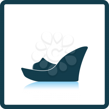 Platform shoe icon. Shadow reflection design. Vector illustration.