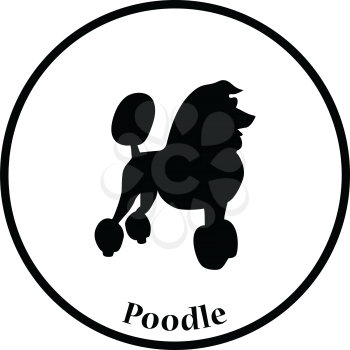 Poodle icon. Thin circle design. Vector illustration.