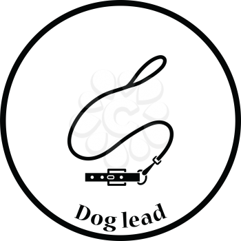 Dog lead icon. Thin circle design. Vector illustration.