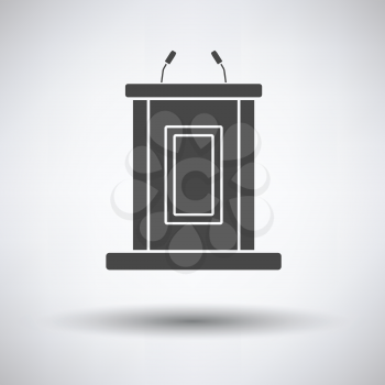 Witness stand icon on gray background with round shadow. Vector illustration.