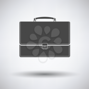 Suitcase icon on gray background with round  shadow. Vector illustration.
