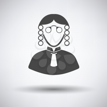 Judge icon on gray background with round shadow. Vector illustration.