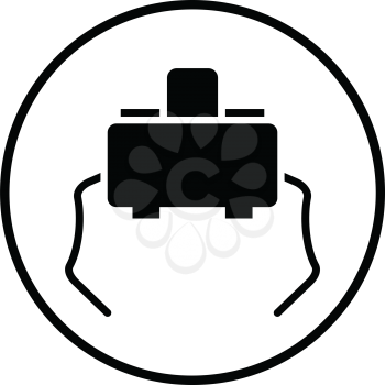 Micro button icon. Thin circle design. Vector illustration.