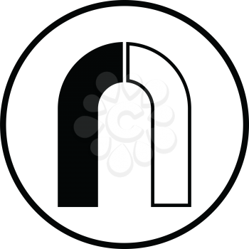 Magnet icon. Thin circle design. Vector illustration.
