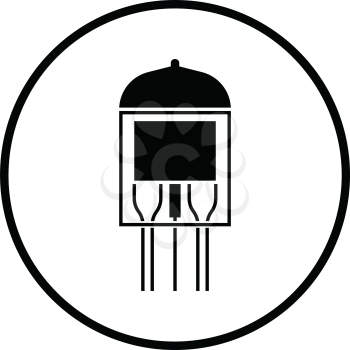 Electronic vacuum tube icon. Thin circle design. Vector illustration.