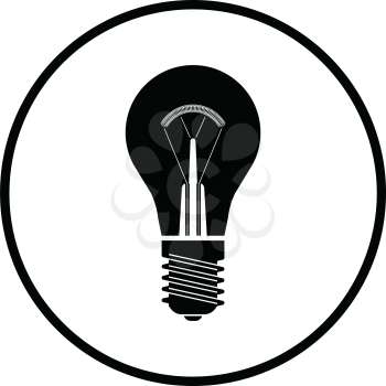 Electric bulb icon. Thin circle design. Vector illustration.
