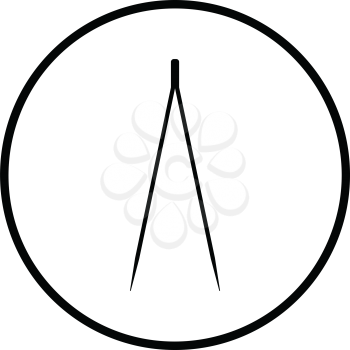 Electric tweezers icon. Thin circle design. Vector illustration.