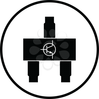 Smd transistor icon. Thin circle design. Vector illustration.