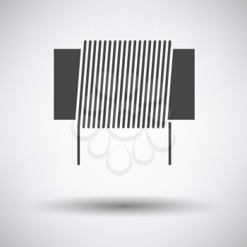 Inductor coil icon on gray background with round shadow. Vector illustration.