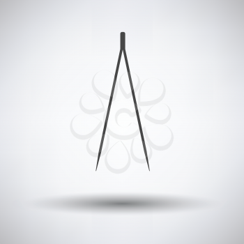 Electric tweezers icon on gray background with round shadow. Vector illustration.