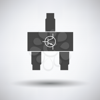 Smd transistor icon on gray background with round shadow. Vector illustration.