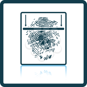 Fingerprint scan icon. Shadow reflection design. Vector illustration.