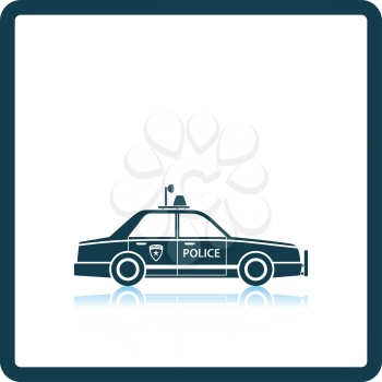 Police car icon. Shadow reflection design. Vector illustration.
