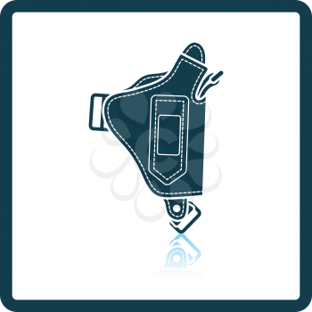 Police holster gun icon. Shadow reflection design. Vector illustration.