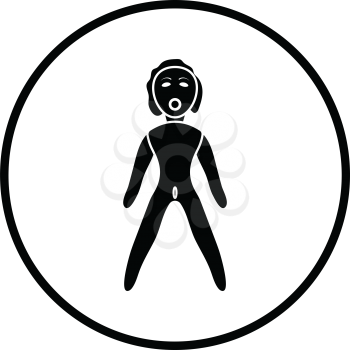 Sex dummy icon. Thin circle design. Vector illustration.