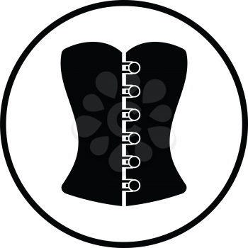 Sexy corset icon. Thin circle design. Vector illustration.