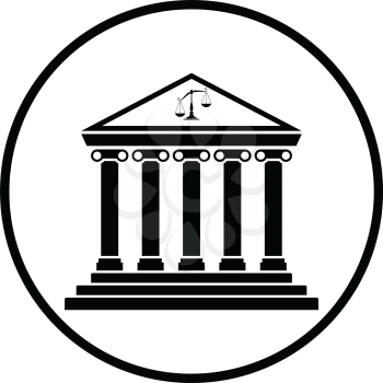 Courthouse icon. Thin circle design. Vector illustration.