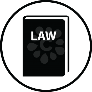 Law book icon. Thin circle design. Vector illustration.