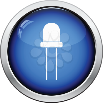 Light-emitting diode icon. Glossy button design. Vector illustration.