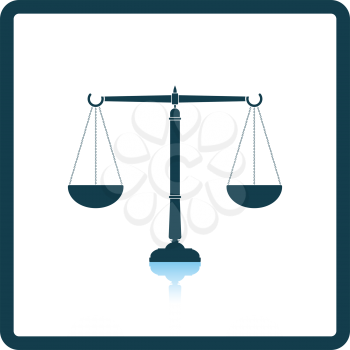 Justice scale icon. Shadow reflection design. Vector illustration.