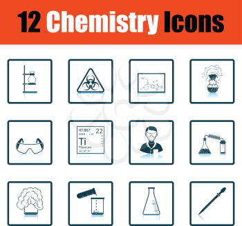 Chemistry icon set. Shadow reflection design. Vector illustration.
