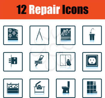 Set of repair icons. Flat design tennis icon set in ui colors. Vector illustration.