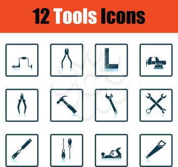 Tools icon set. Shadow reflection design. Vector illustration.