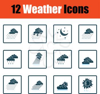 Set of weather icons. Flat design tennis icon set in ui colors. Vector illustration.