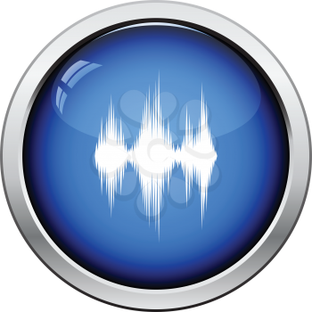 Music equalizer icon. Glossy button design. Vector illustration.