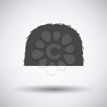 Hay stack icon on gray background with round shadow. Vector illustration.
