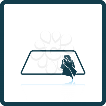 Wipe car window icon. Shadow reflection design. Vector illustration.