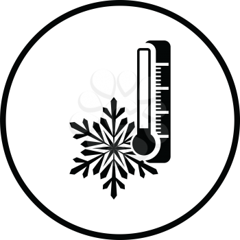Winter cold icon. Thin circle design. Vector illustration.