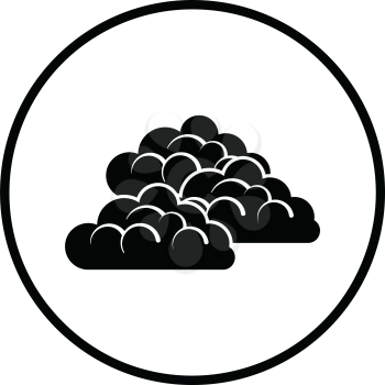 Cloudy icon. Thin circle design. Vector illustration.