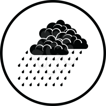 Rainfall icon. Thin circle design. Vector illustration.