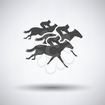 Horse ride icon on gray background with round shadow. Vector illustration.