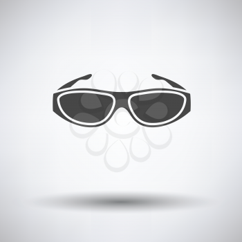 Poker sunglasses icon on gray background with round shadow. Vector illustration.