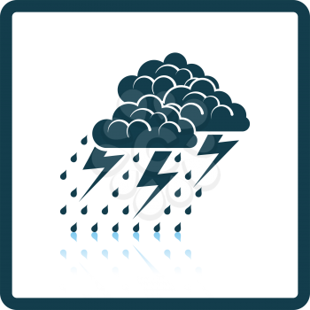 Thunderstorm icon. Shadow reflection design. Vector illustration.