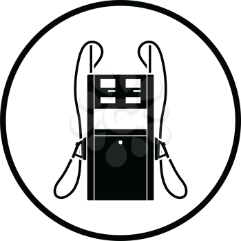 Fuel station icon. Thin circle design. Vector illustration.