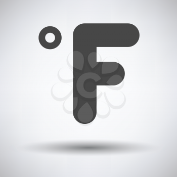 Fahrenheit degree icon on gray background with round shadow. Vector illustration.