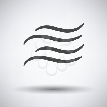 Water wave icon on gray background with round shadow. Vector illustration.
